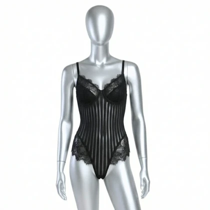 بادی فانتزی زنانه مدل پر دار راه راه 1044