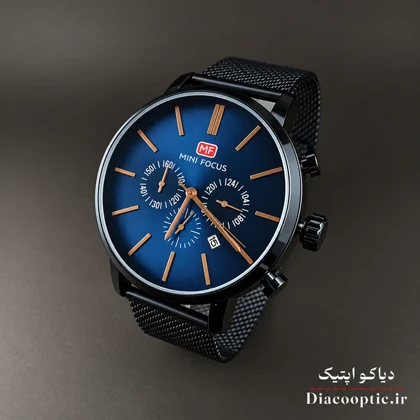 ساعت مچی مردانه اورجینال موتور ژاپن برند مینی فوکوس سه موتور مدل 6Mf0403G.0 بند حصیری