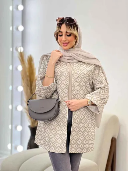 مانتو ژاکارد طرح لوزی
