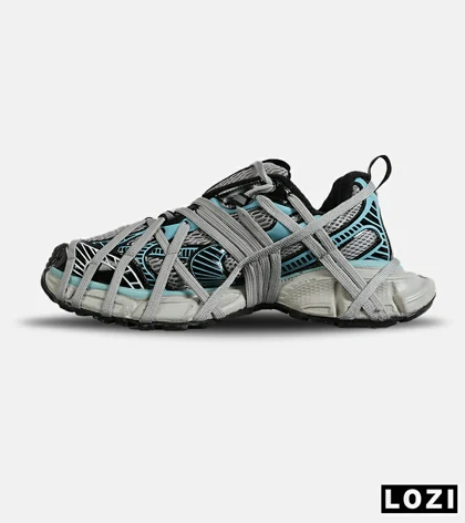 کفش کتانی مردانه مشکی طوسی آبی BALENCIAGA 3Xl Exteme Laces مدل 7757