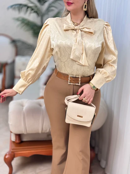 شومیز ساتن ترنج 2827