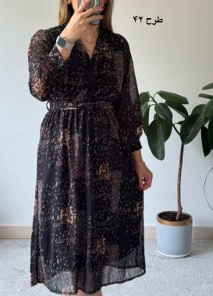 پیراهن حریر سرمه سری 11