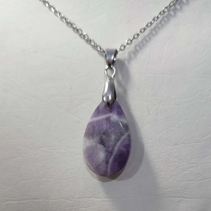 گردنبند سنگ آمیتیست اشک کوچک