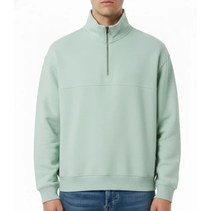 دورس نیم زیپ مردانه، سبز روشن سه نخ کرکی مینیمال و خاص 6002