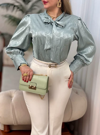 شومیز ساتن ترنج 2827