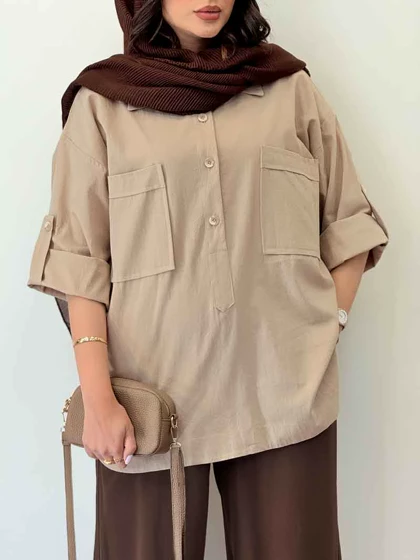 مانتو سه دکمه آستین پاگن