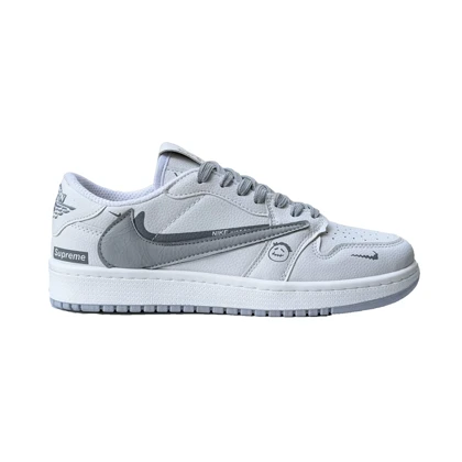 کتانی اسپرت مردانه مدل نایک تراویس سوپریم Nike Supreme رنگ سفید طوسی کد 51449