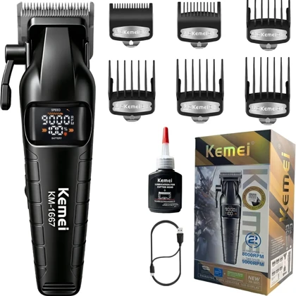 ماشین اصلاح سر و صورت کمی Kemei مدل KM-1667 شارژی