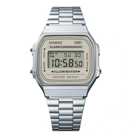 ساعت مچی کاسیو Casio نوستالژیک مدل A168WA-8AYDF اورجینال با نور پس‌زمینه الکترولومینسانس