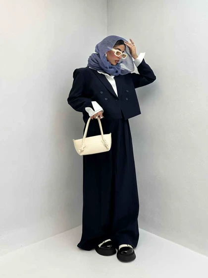 ست کت و شلوار آستین دوبل