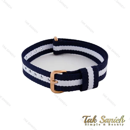 بند ساعت دنیل ولینگتون زنانه برزنتی سرمه ای سفید رزگلد DW-Strap-4821-L