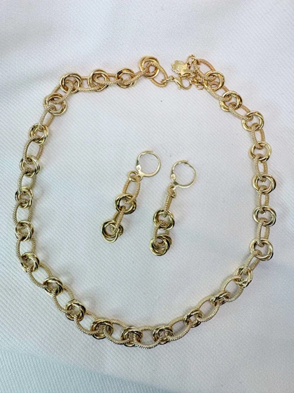 سرویس کامل برند شین مدل «گره عشق زرین» | ترکیب بیضی شنی و سه حلقه (گارانتی 1 ساله)