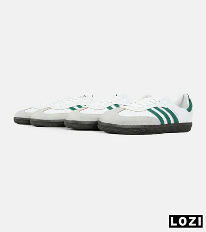 کفش کتانی مردانه و زنانه سفید سبز ADIDAS Samba