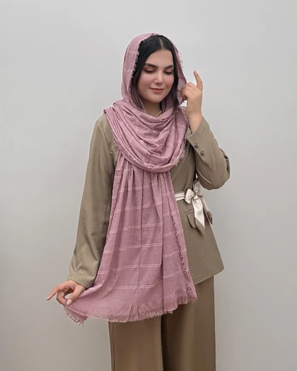شال پفکی نخی مدل لمه