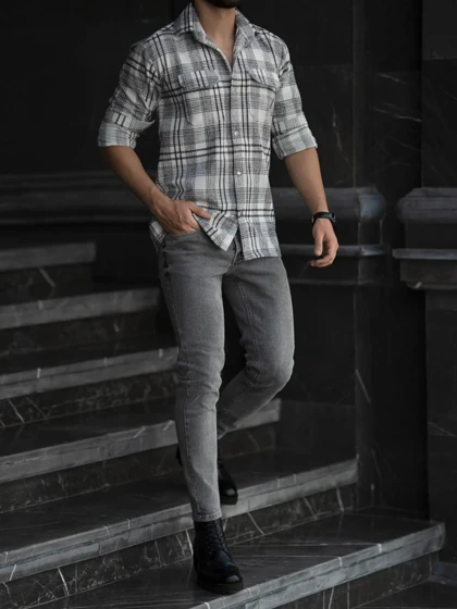 شلوار جین طوسی کد p207