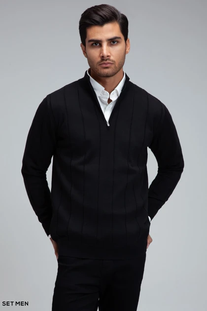 بافت مردانه نیم زیپ دیپلمات