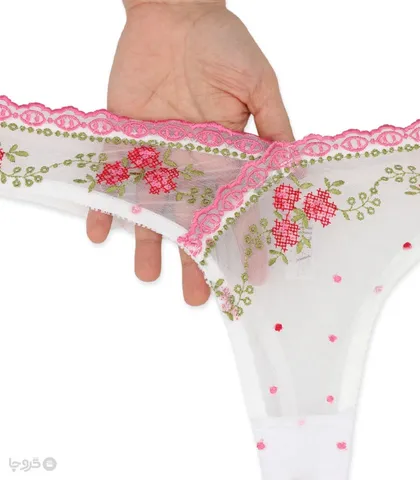 ست شورت و سوتین توری فنردار Jina ژینا گلدوزی کد 1150 طرح 1