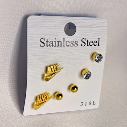 پک گوشواره استیل طلایی کد 03
