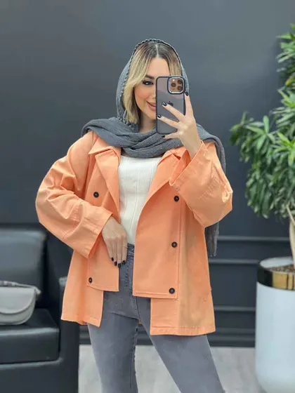 مانتو لینن شش دکمه