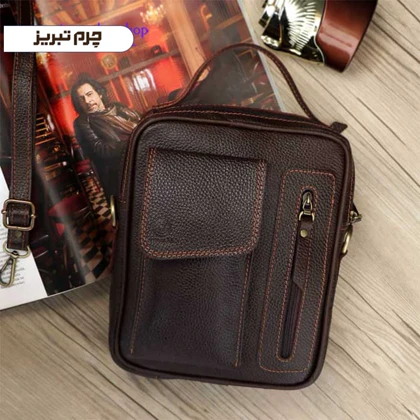 کیف دوشی چرم مدل ساسان BRJ20