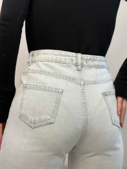 شلوار جین نیمبگ طوسی 5658