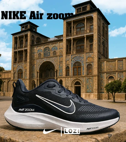 کفش کتانی مردانه و زنانه سرمه ای سفید نایک NIKE air zoom مدل 7184