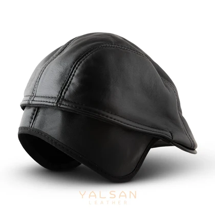 کلاه چرم یلسان مدل انگلیسی گوشدار کد 206-GOS