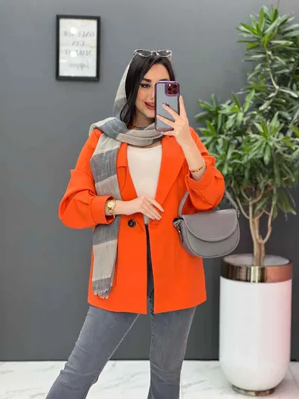 مانتو مازراتی دودکمه یقه نامتقارن