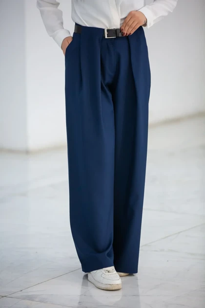 شلوار زنانه بزایاق جلو پیلی