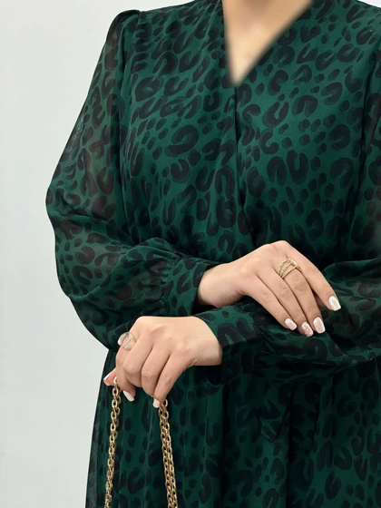 پیراهن بلند حریر آستردار آوا کد 4760