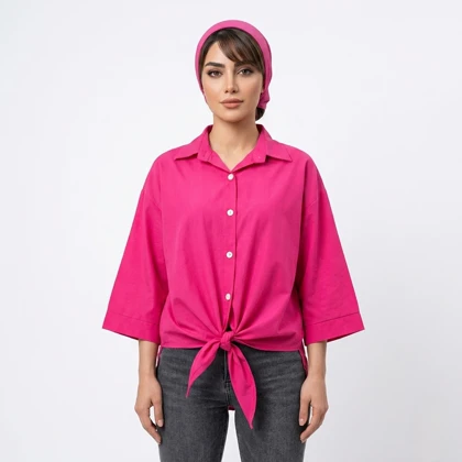 شومیز نخی جلو گره مدل آندرومدا علیدسا