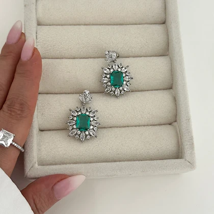 گوشواره زنانه طرح جواهر کد 950