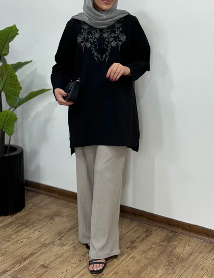 مانتو لینن گلدوزی هدیه