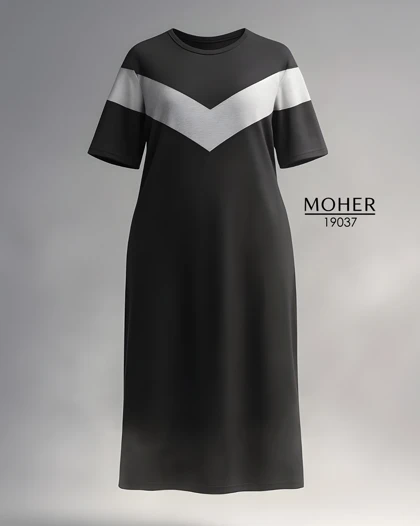 پیراهن راحتی ماکسی سایز بزرگ مشکی