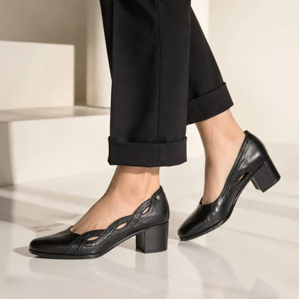 کفش چرم طبیعی مجلسی زنانه کد 617