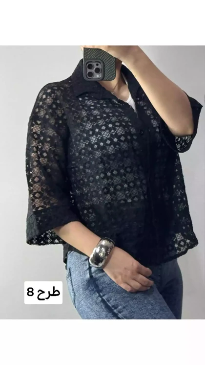 شومیز دانتل سرمه زنانه 32576