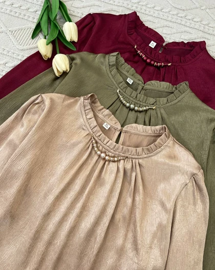 شومیز ساتن اورجینال کد 4605