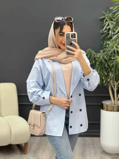 مانتو لینن شش دکمه