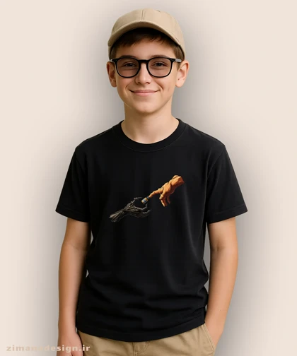 تیشرت بچگانه طرح دست و آمپول بدنسازی کد 1060
