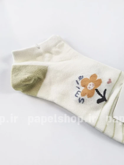 جوراب مچی نخ پنبه خارا طرح گل و فانتزی