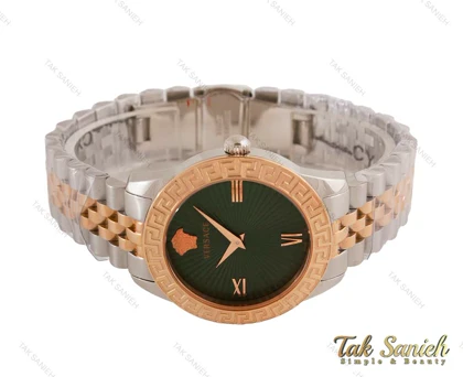 ساعت مچی ورساچه زنانه رزگلد نقره ای صفحه سبز Versace-3949-L