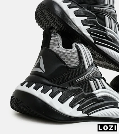 کفش کتانی ساق‌دار مشکی طوسی سفید Reebok Shaq Attaq