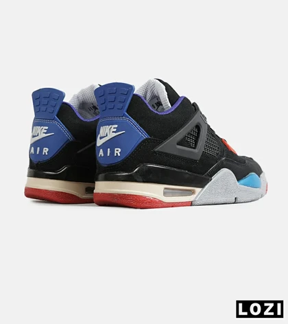 کفش کتانی ساق‌دار مردانه و زنانه مشکی قرمز آبی NIKE jordan 4 مدل 7720
