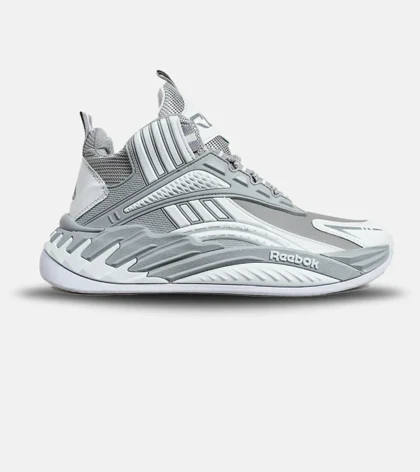 کفش کتانی ساق‌دار طوسی سفید Reebok Shaq Attaq