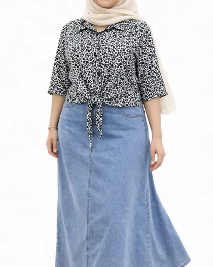 شومیز گره‌ای پفکی دخترانه 7378