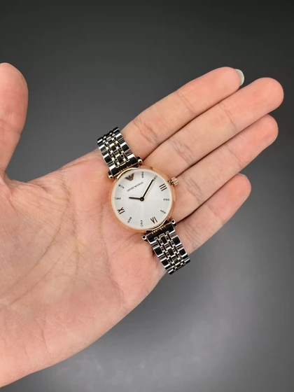 ساعت مچی امپریو آرمانی بند سیلور رزگلد صفحه سفید Emporio Armani