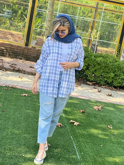 مانتو چهارخونه سلین