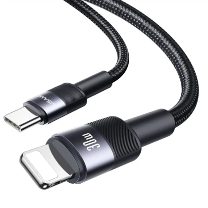 کابل تایپ سی به لایتنینگ یوسامز USAMS مدل SJ729 توان 30 وات 1.2 متر