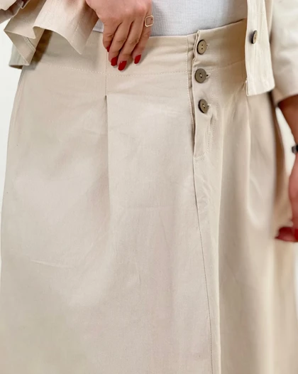 ست کراپ و دامن کتان