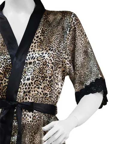 روبدوشامبر ساتن و گیپور Ema اما کد 3550 طرح پلنگی